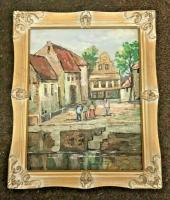 City And Town - Village Square - Oil