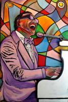 Ray Charles Brother Ray - Acrylic On Wood Cutout Paintings - By Gray Gallery, Folk Art 3-D Layers Painting Artist