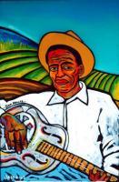 Son House Delta Son - Acrylic On Wood Paintings - By Gray Gallery, Folk Art 3-D Layers Painting Artist