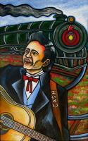 In Gallery Memphis - Johnny Cash Folsom Prison Blues - Acrylic On Wood