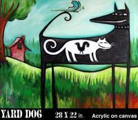 Yard Dog Number 155 - Acrylic On Canvas Paintings - By Gray Gallery, Folk Art Painting Artist