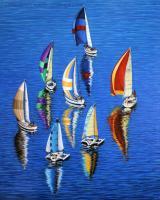 Sailing - Morning Reflections - Acrylic On Canvas