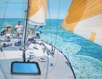 Sailing - At The Helm - Acrylic On Canvas