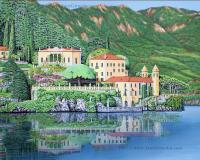 Lake Como Morning - Acrylic On Canvas Paintings - By Jane Girardot, Realism Painting Artist