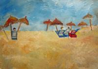 The Beach - Oil Paintings - By Alpana Singh, Contemporary Painting Artist