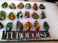 Natures Stones - Turquoise In Matrix Pendants  100 Stone Unadultered - Natural Stones