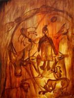 Worship - Oil On Canvas Paintings - By Chirag Chauhan, Modern Art Painting Artist