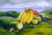 Still Life In A Landscape - Oil Colour On Canvas Paintings - By Chukwuemeka Iheonunekwu, Realism Painting Artist