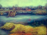 Apcon Bridge - Oil Colour On Canvas Paintings - By Chukwuemeka Iheonunekwu, Realism Painting Artist