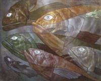 Fishes - Oil On Canvas Drawings - By Alexandra Schastlivaya, Abstract Or Pointillism For Pa Drawing Artist