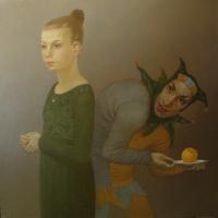 Awkward Age - Oil On Canvas Paintings - By Alexandra Schastlivaya, Symbolism Painting Artist