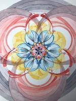 Corona 1 - Watercolor Paintings - By Terri Deuel, Sacred Geometry Painting Artist