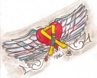 Tattoo Style Art Sketches - Hope - Pencil Paper  Color Pencils