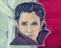 Leia Organa - Carrie Fisher - Acrylics Paintings - By Michele Lovaglio-Watson, Modern Realism Painting Artist