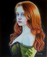 Flames De Femme - Komacel Paintings - By Aldehy Phil, Portrait Painting Artist