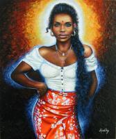 Reine Noire - Komacel Paintings - By Aldehy Phil, Portrait Painting Artist