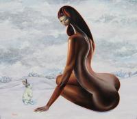 Le Dluge Au Violon - Komacel Paintings - By Aldehy Phil, Symbolism Painting Artist