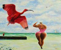 Lalibi Des Ibis - Komacel Paintings - By Aldehy Phil, Symbolism Painting Artist