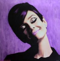 Audrey - Purple - These Oil Paintings Are Origin Paintings - By Hayo Sol, Pop Art Painting Artist