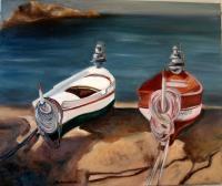 Seascape - Barcos - Oil On Canvas