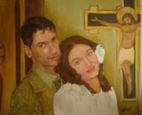 Portrait - Religious Wedding - Oil On Canvas