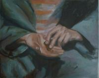 Begging - Oil On Canvas Paintings - By Mihaela Mihailovici, Realist Painting Artist