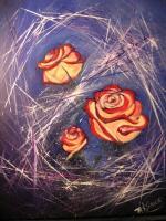 Fire And Ice - Acrylic Paintings - By Mildred Savage, Hand Painted Painting Artist