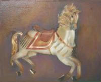 Carousel Horse - Oil Paint Paintings - By Efcruz Arts, Modern Painting Artist