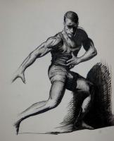 Pen And Ink Drawings - Pose - Pen And Ink