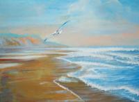 Seagull  Aloft - Oil Paint Paintings - By Efcruz Arts, Classical Method Painting Artist