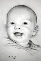 Baby Charcoal Portrait - Charcoal Pencil Drawings - By Efcruz Arts, Classical Method Drawing Artist