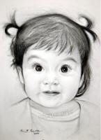 Children Pencil Portrait - Charcoal Pencil Drawings - By Efcruz Arts, Classical Method Drawing Artist
