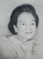 Grandma - Charcoal Pencil Drawings - By Efcruz Arts, Modern Classical Drawing Artist