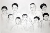 Family Portrait - Charcoal Pencil Drawings - By Efcruz Arts, Modern Drawing Artist