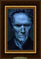 Clint Eastwood - Acrylic Paintings - By Allen Graham, Dramatic Painting Artist