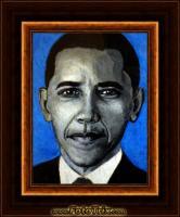 President Obama - Acrylic Paintings - By Allen Graham, Dramatic Painting Artist