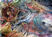 Hues In Forms - Water Color Mixed Media Paintings - By Narayanan Namboodiri, Very Vigerou Streatment Painting Artist