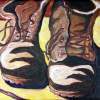 Work Boots - Acrylic On Canvas Paintings - By Karen Williams, Expresionism Painting Artist