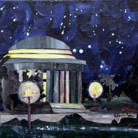 Jefferson Memorial - Collage Mixed Media - By Karen Williams, Expresionism Mixed Media Artist