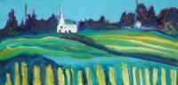 The Church - Acrylic On Canvas Paintings - By Karen Williams, Expresionism Painting Artist