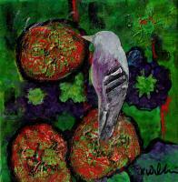 Bird 1411 - Mixed Media Paintings - By Karen Williams, Interpretive Painting Artist