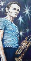 Chet Baker - Oils On Canvas Paintings - By Mary Peters, Abstracted Realism Painting Artist