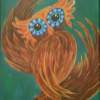Nestor The Owl - Acrylics Paintings - By Elizabeth Fisbhack, Surrealism Painting Artist