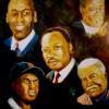 5 Men In Black History - Oils Paintings - By David Watson, Semi-Realism Painting Artist