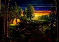 Confederate Field Artillery Battery - Oils Paintings - By David Watson, History Painting Artist