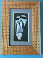 1 Tiles - Sandra Santara Artwork Matted  Framed-160 - Wood