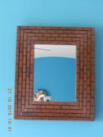 1 Tiles - Framed Mirror-193 - Wood