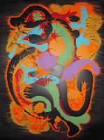 The Happy Dragon - Acrylic Paintings - By Sunanta Deangdeelert, Abstract Painting Artist