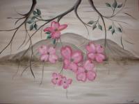 Dogwood Darling1 - Acrylic Paintings - By Sunanta Deangdeelert, Flower Painting Artist