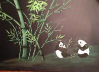 Panda - Mixed Paintings - By Sunanta Deangdeelert, Pastel On Black Paper Painting Artist